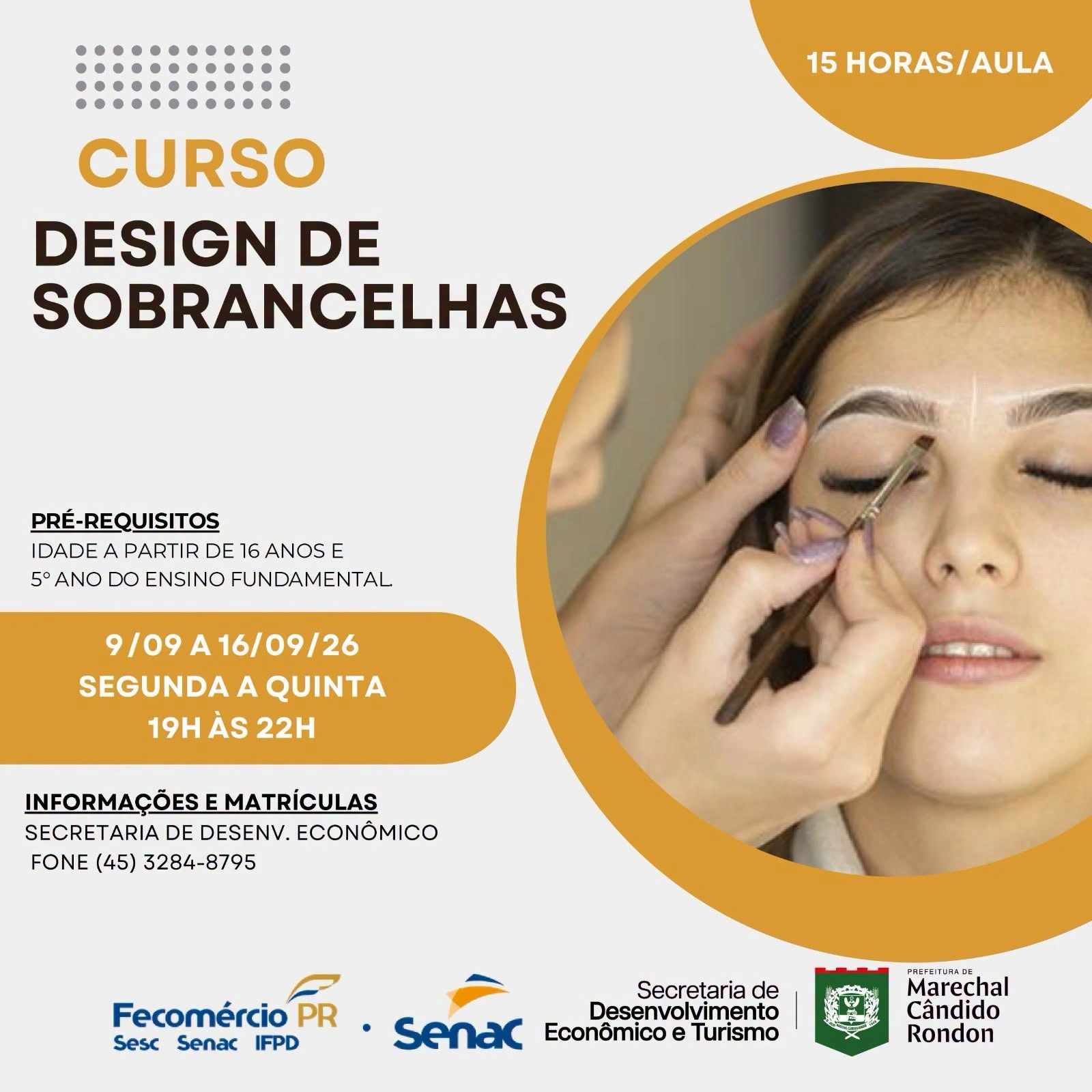 Ainda restam vagas para cursos de Design de Sobrancelhas e de Aplicação de Revestimento Cerâmico e Porcelanato