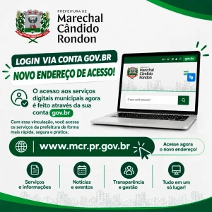 Login via conta GOV.BR passa a ser realizado através de novo endereço de site da prefeitura rondonense