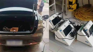 Vídeo: carro elétrico vira fonte de energia para urnas após temporal no Paraná