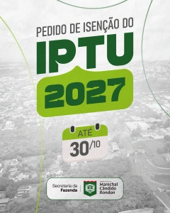 Prazo para solicitar isenção do IPTU 2027 termina no fim de outubro