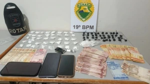 PM detém dois por tráfico e apreende cocaína em dois endereços em Toledo