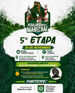 Abertas as inscrições para a 5ª etapa do Pedalando Nossa Marechal que acontece no dia 20 de novembro