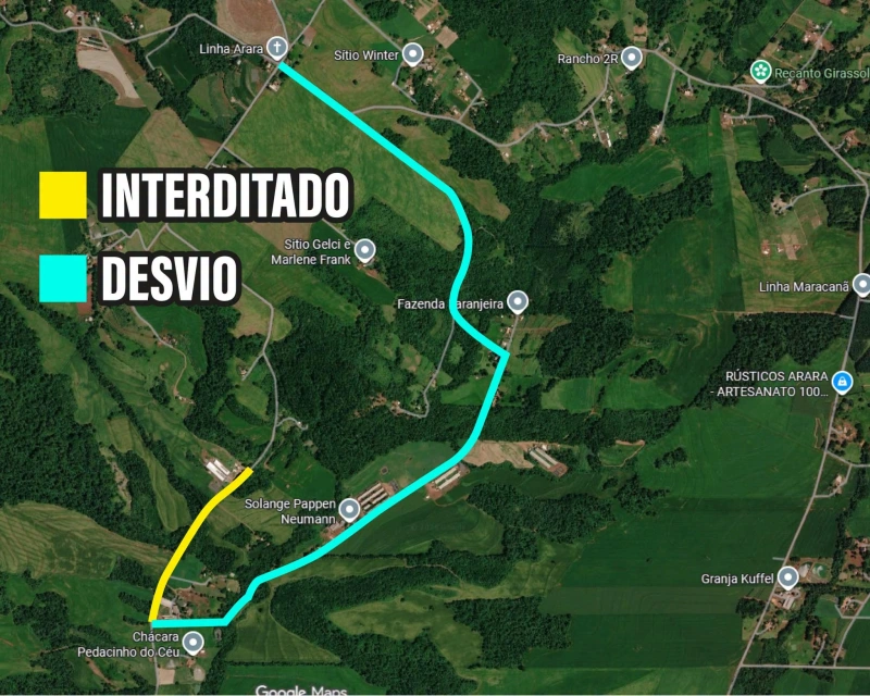 Trecho de estrada de leito natural na Linha Arara está interditado para obras de readequação
