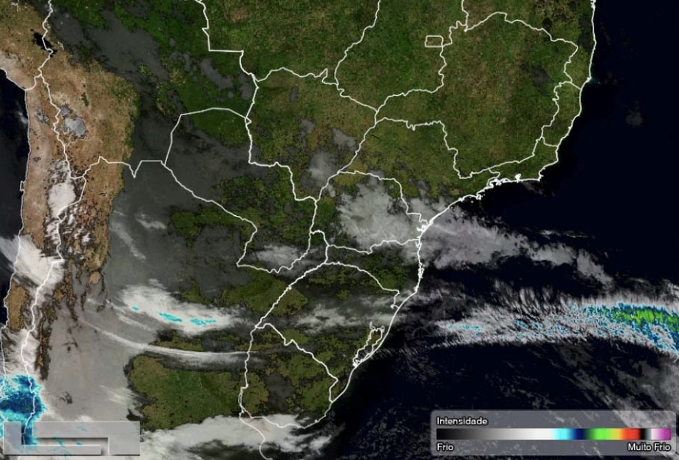 Ciclone que se forma no Oceano Atlântico é menos intenso — Foto: Divulgação/Simepar