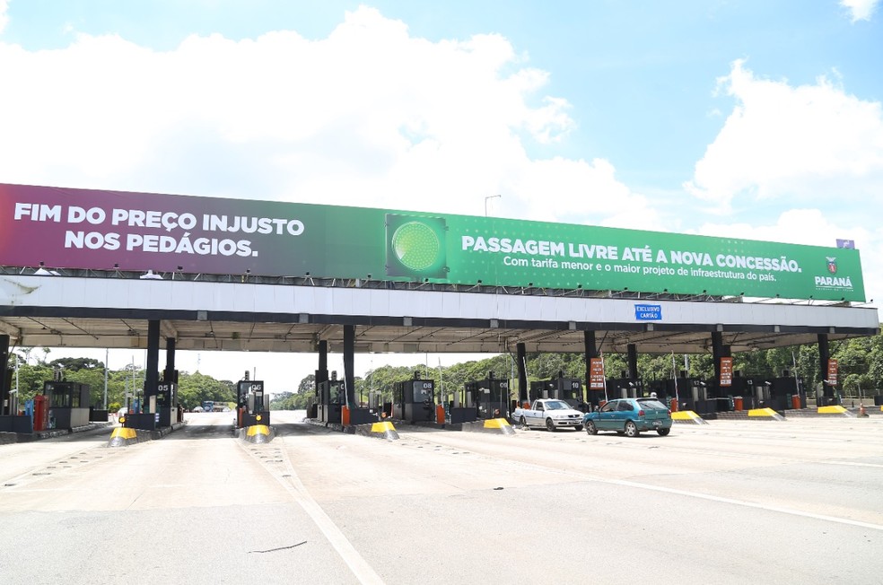 Depois de 24 anos, concessões do pedágio do Anel de Integração no Paraná chegaram ao fim — Foto: Giuliano Gomes/PR PRESS