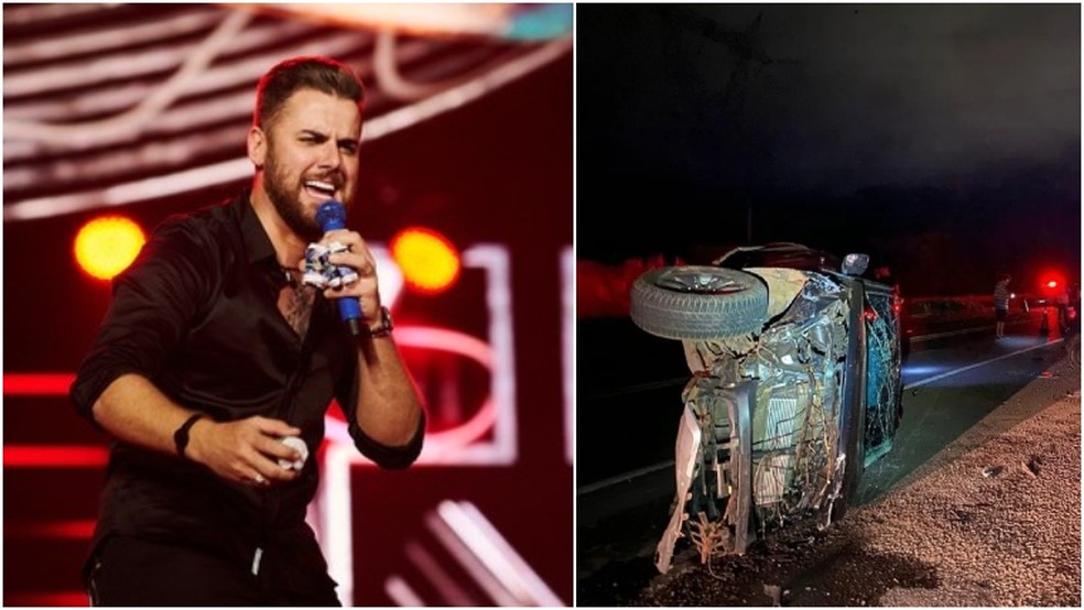 Zé Neto sofre acidente  automobilístico — Foto: Reprodução