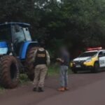 Trator furtado é recuperado pela Polícia entre Toledo e São Pedro do Iguaçu