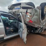 Caminhonete com drogas capota em fuga e atinge veículo de família entre Toledo e Assis Chateaubriand