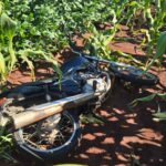 PM de Mercedes localiza moto furtada em meio a milharal