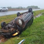 Capotamento de veiculo na BR 163 entre Marechal e Toledo