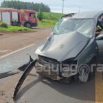 Acidente no trevo de Novo Horizonte deixa três pessoas feridas