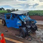 Morre idoso que dirigia Bandeirante e colidiu em caminhão de suínos em Santa Helena