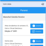 Diário Oficial de Marechal Cândido Rondon também está disponível em aplicativo